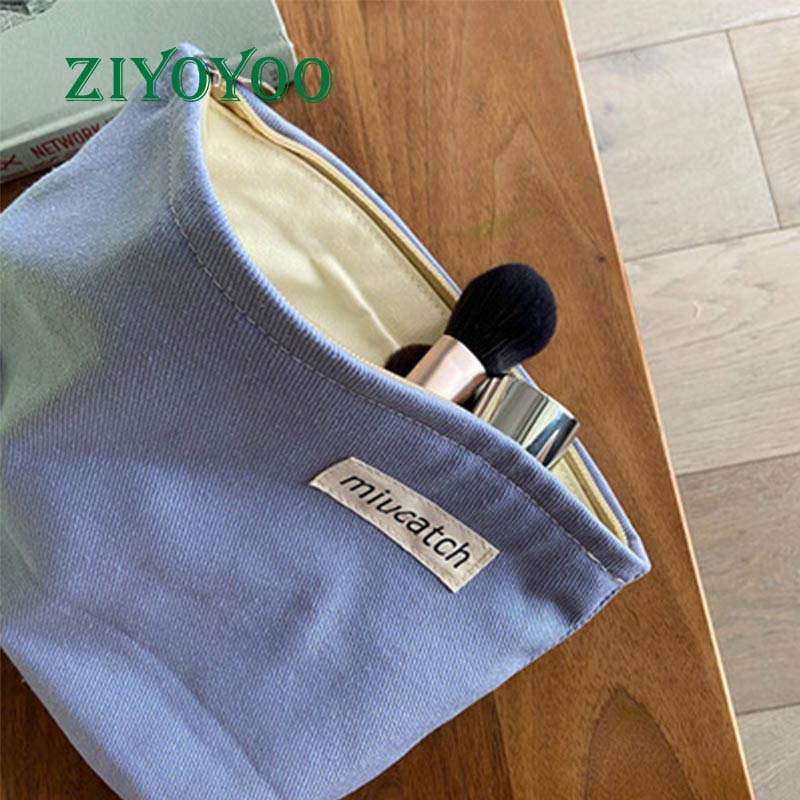 Eco Friendly Blank No Printing Simple Style Unisex Bulk Canvas Cosmetic Storage Bags Set