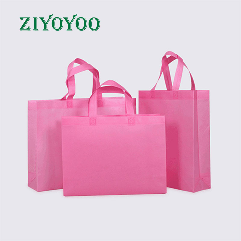 Factory Oem Handle Making Boutique Cheap Ecological Pink Non Woven Wholesale Price Reusable Non-woven Shopping Small Tote Bag