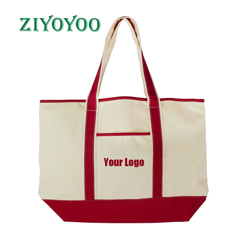 High Quality Custom Logo Heavy Duty Large Canvas Beach Tote Shopping Bags, Heavy Duty Quality Canvas Tote Bags