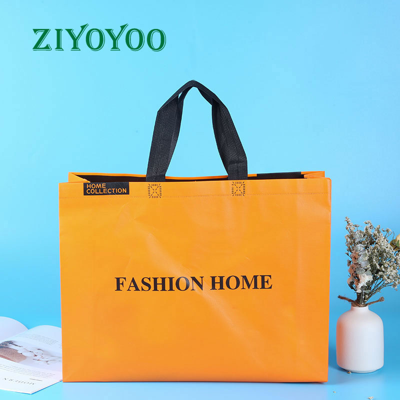 Reusable Multicolor Luxurious Custom Orange Shopping Gift Printed Ultrasonic Grocery Non Woven Tote Bag