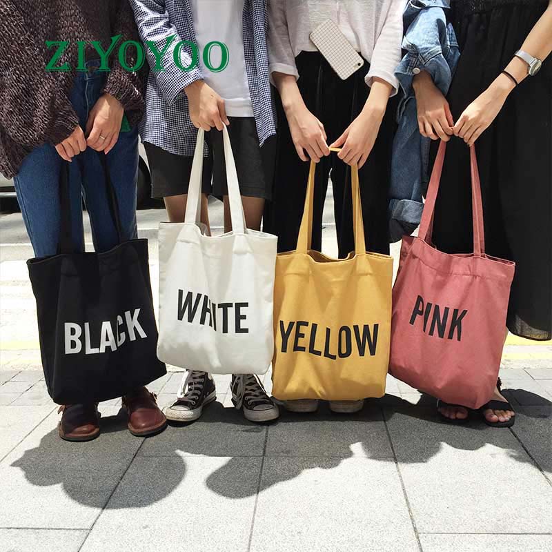 Rongchun Factory Fashion Custom Full Color Tote Cotton Canvas Designer Shopping Bag