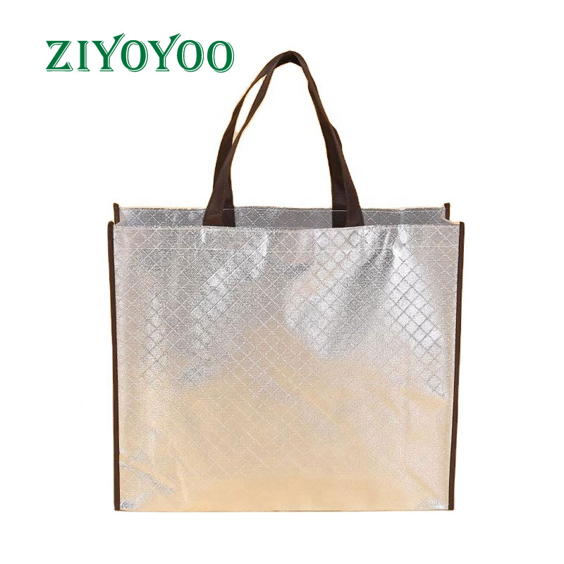 Wholesale Metallic Colorful Silver Color Non Woven Shopping Bags
