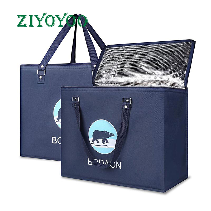 Foldable Large Cooler Bag, Delivery Bag, Grocery Ba