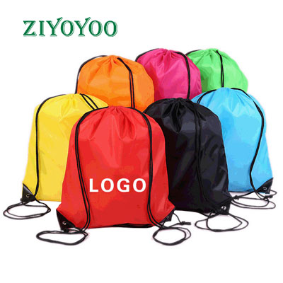 210D Polyester Drawstring Backpack Bags for Gym Traveling