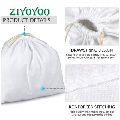 Dust Cover Storage Bags 100% Cotton Drawstring Pouch for Handbags