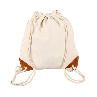 100% cotton canvas bag drawstring backpack