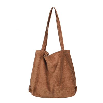 Casual Women Corduroy Tote Bags Grocery Shopping Shoulder Bags with Pockets Corduroy Tote Bag