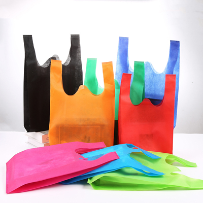 Reusable Foldable Non Woven Polypropylene Long Strap Tote Supermarket Shopping Bag Folding with Custom Logo