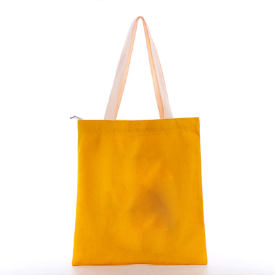 big size solid color orange yellow reusable canvas tote bag